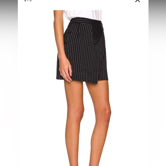 Wardrobe.Nyc Navy Pinstripe Wrap Mini Skirt - Picture 1 of 7